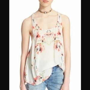 Free People Floral Crossover Back Top Size Sm NWT